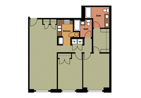 2A: Beds-2: Baths-2: Sq Ft Range - 1172-1172